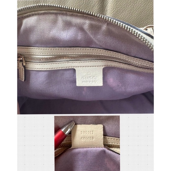 Authentic Gucci Floral Canvas White Leather Dome Satchel Crossbody Bag - Picture 10 of 15